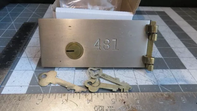 Antique L.L. Bates 1886 Safety Deposit Box Door, Hinges, 2 Op & 1 Guard Key #481