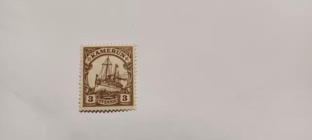Briefmarke Deutsche Kolonie Kamerun 1905 3 Pfennig ungebraucht mit Falz