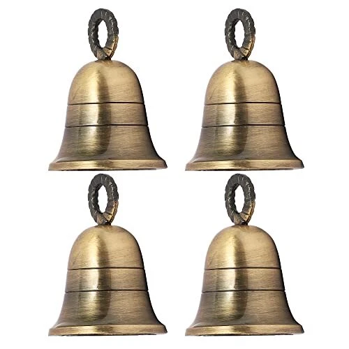3" Height Indian Brass Bells Jingle Bells for Home Door Décor, Crafts, 4