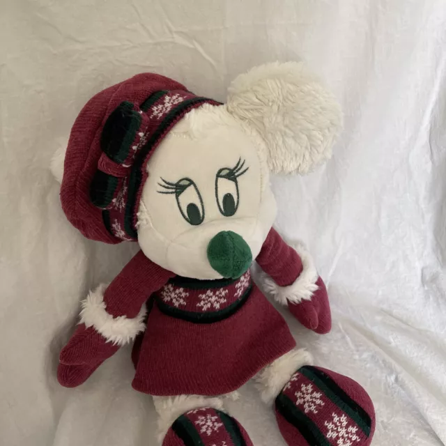 Disney Store Exclusive Winter Fun Christmas Minnie Mouse Plush Doll Holiday