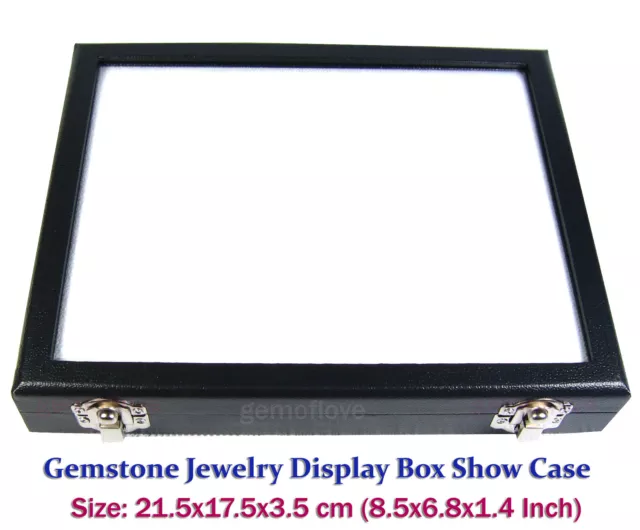 TOP GLASS DISPLAY BOX SHOW CASE JEWELRY ORGANIZER GEM DIAMOND 8.5x6.8 INCH No#28