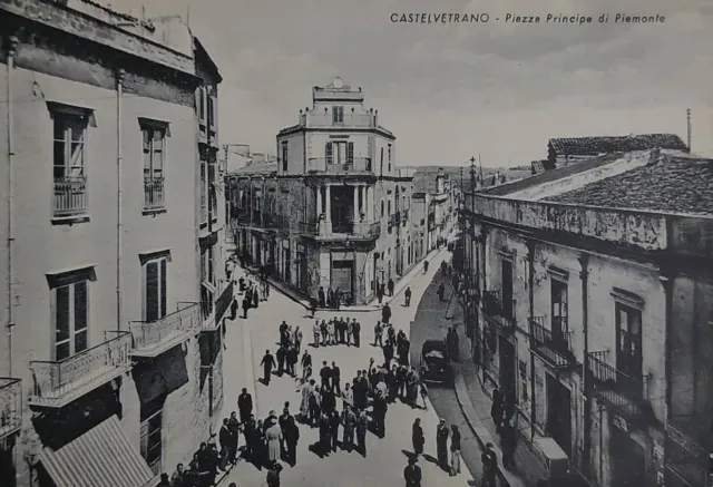 CASTELVETRANO ( TRAPANI) Piazza Principe del Piemonte,  no vg anni 50 f.g. Bella