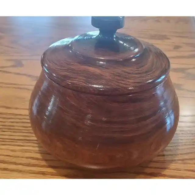 Wood Spice Jar with Lid, Wooden Condiment Pot, Sugar Salt Pepper Seasoning