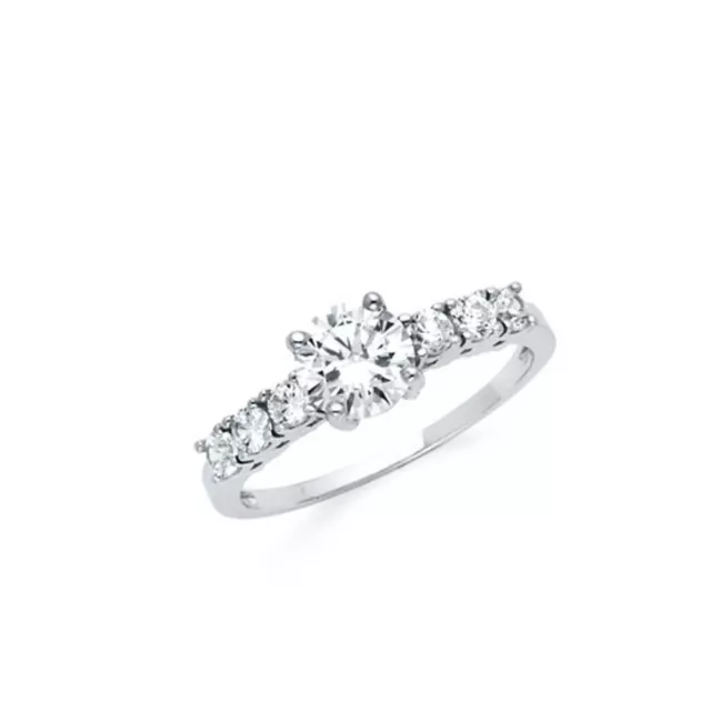 .925 Sterling Silver Brilliant Cubic Zirconia Bridal Engagement Ring Sizes 5-9