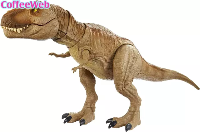 Jurassic World T-Rex Ruggito Epico, Dinosauro Snodato Con Suoni E Vibrazioni, Gi