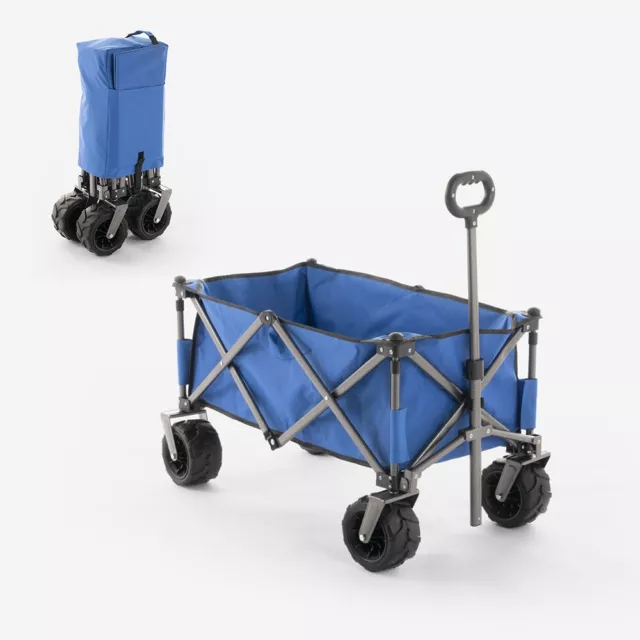 Carrello portatutto pieghevole 4 ruote 100kg spiaggia giardino Sandy 3