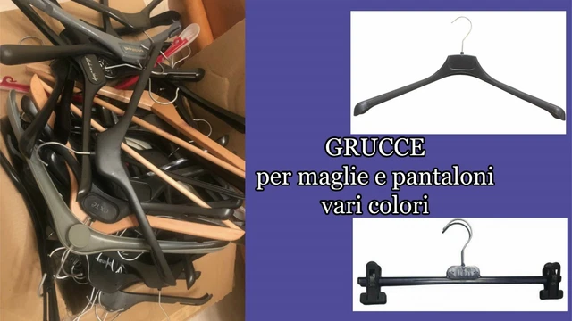 Grucce appendiabiti per maglie e pantaloni, metallo e plastica, vari colori