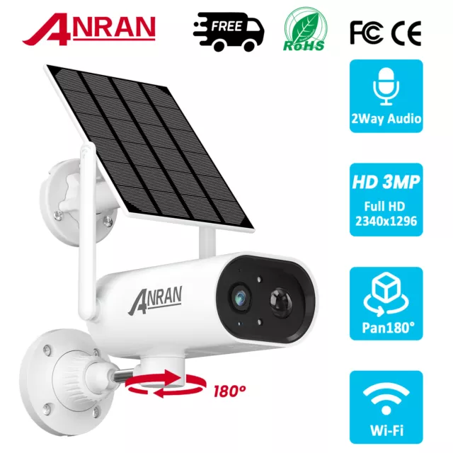 BOIFUN 2K Camera Surveillance WiFi Exterieure sans Fil Solaire 360