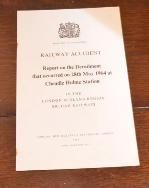 Railway Accident Report BR London Midland Derailment at Cheadle Hulme 1964