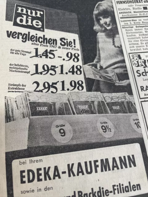 Fränkische Landeszeitung Ansbacher Tagblatt 31. Januar 1968, ARO, Edeka 3