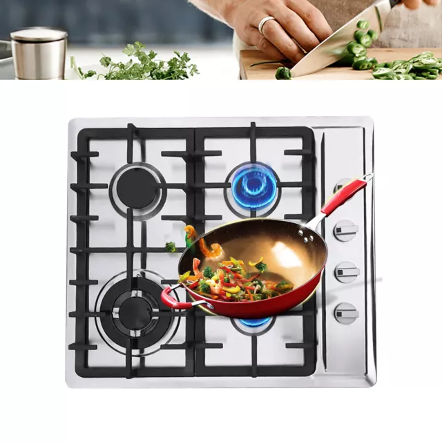 59cm Four Burner Gas Hob NG/LPG Gas Cooker Built In Stainless Steel Cooktop