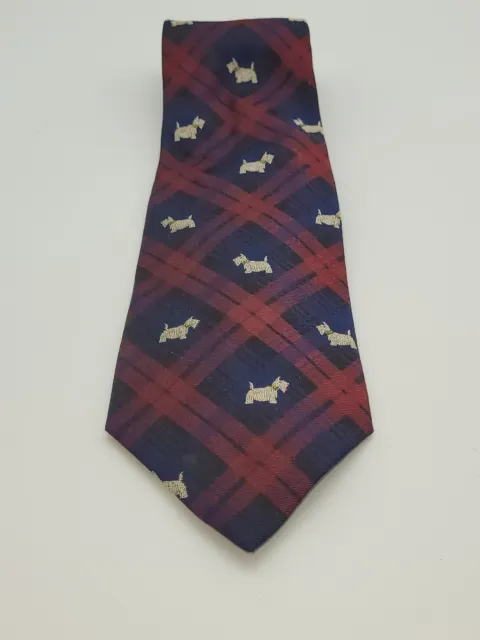 Polo Ralph Lauren Plaid Scottie Dog Silk Tie