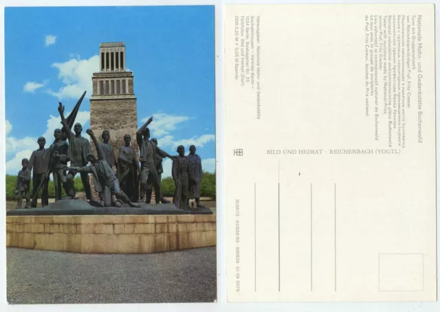 58826 - Buchenwald Memorial - tower with group plastic - old postcard