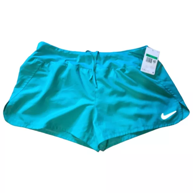 NEW Nike Womens L/XL Dri-FIT 3'' Running Shorts Activewear - Washed Teal