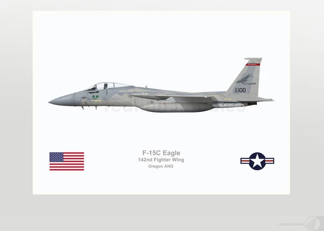 WARHEAD ILLUSTRATED F-15C Eagle 142nd FW Oregon ANG Redhawks Aircraft ...