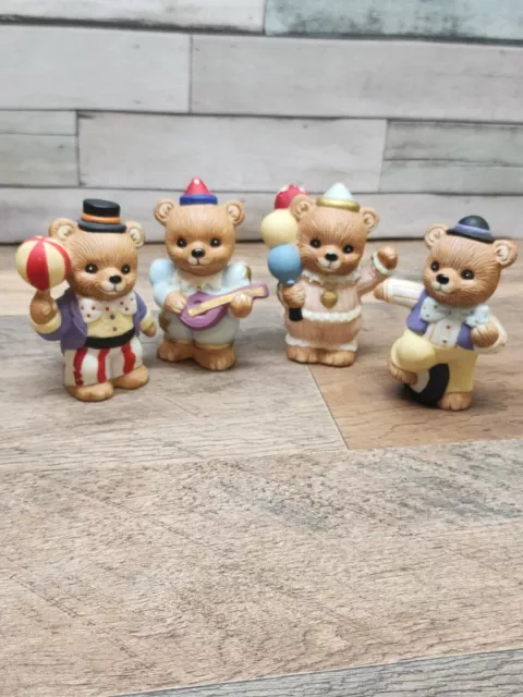 SET OF 4 CIRCUS clown balloons  BEAR FIGURINES Homco Home Interior #1449