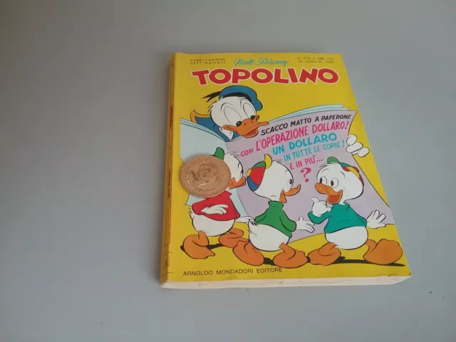 Topolino Libretto N. 712  Con Gadget Moneta  , Vedi Foto .