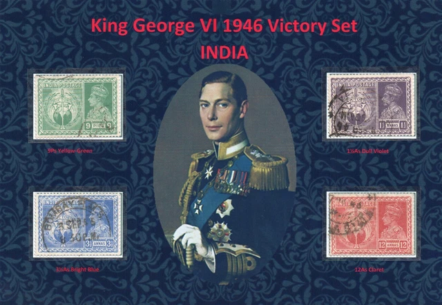 Kgvi Nice Used Display Of King George Vi India 1946 Victory Set Vfu To Gu #1