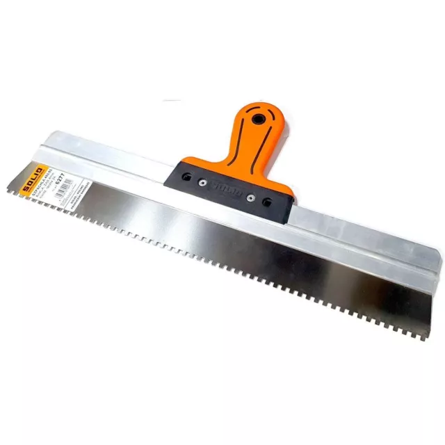 Notched Drywall Taping Filling Knife 450mm / 4mm Plastering Rendering Spatula