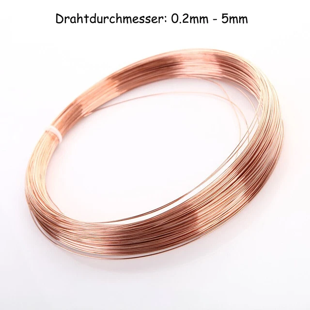 Kupferdraht Blank 1 Mm – 25 M, Unbeschichtet, Cu 99 %, Basteldraht, Stromleiter, Dekodraht