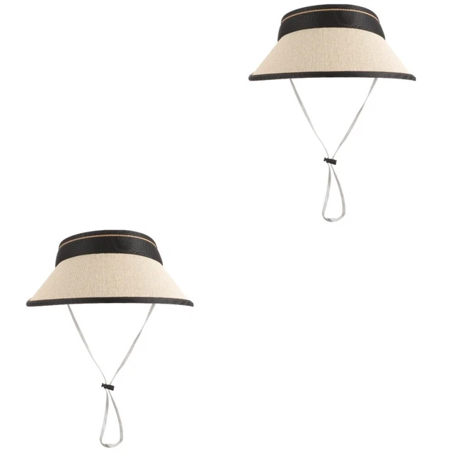 2pcs extérieur pliant du chapeau de plage protégeant la dame du chapeau à bord