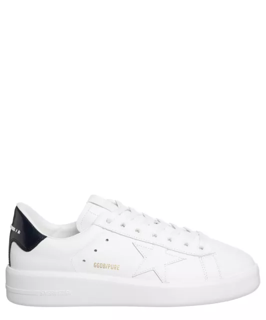 Golden Goose basket homme pure new GMF00197.F004161.10793 cuir logo White - Blue