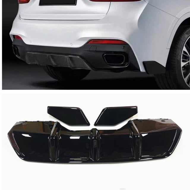 3 pz Diffusore Paraurti Posteriore Cover Laterale Finitura per BMW X6 F16 2015-2018 Nero Lucido