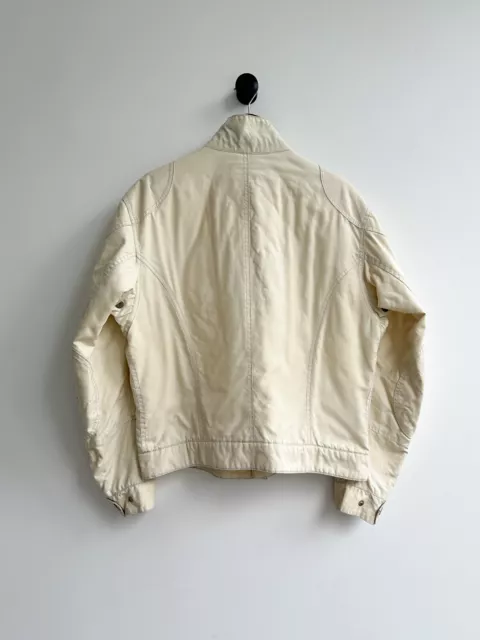 Belstaff Racemaster Motorcycle Biker Cream Bomber Jacket Size L Men 2