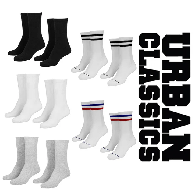10x Urban Classics Sport Tennis Chaussettes 10er Paquet Blanc Noir Rayures