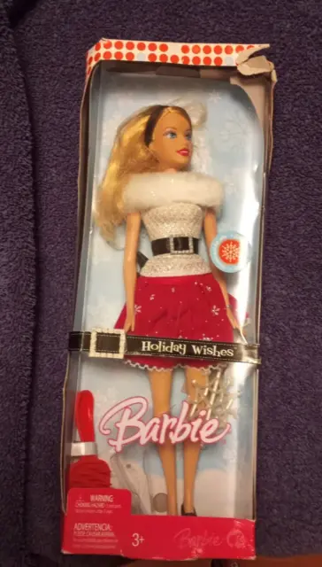 Barbie Holiday Wishes Doll Blonde With Snowflake Ornament 2007 Mattel #J9207