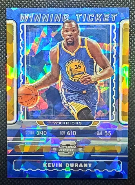 Kevin Durant 2019-20 Panini Contenders Optic Winning Ticket Warriors Cracked Ice