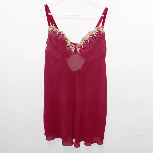 CACIQUE LADIES BABYDOLL Sleep Wear Size 18/20 Color Burgundy And White  £9.07 - PicClick UK