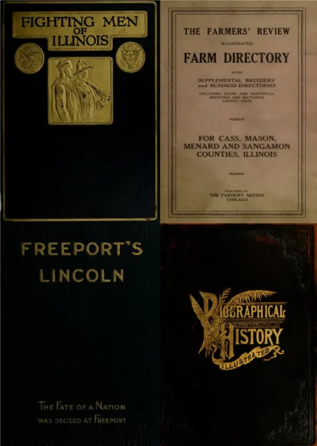 Illinois History Genealogy Ancestry Records - 113 Old Books Vol.3 on DVD