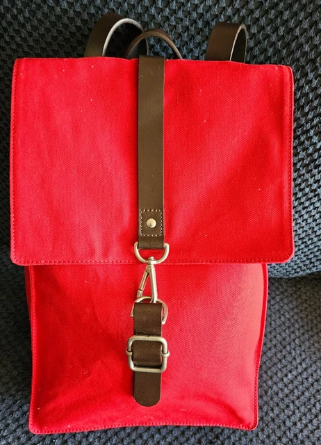 Kolo Organic Cotton Backpack Canvas Red Book Bag