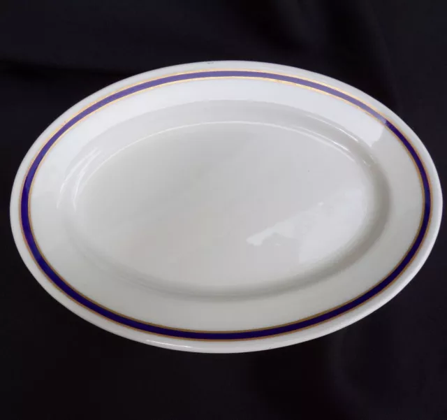 Union Pacific Railroad Blue and Gold Oval Platter 1930s Scammell