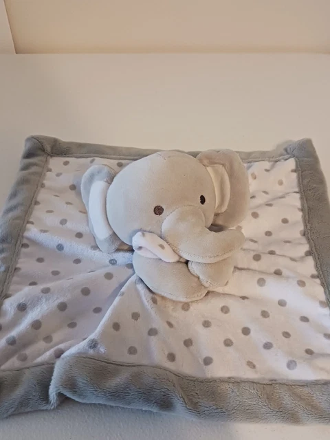 Falls Creek Baby Lovey Elephant Gray White Rattle Security Infant Blanket Toy