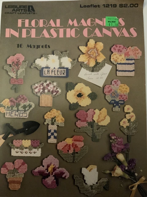 LA 1989 imanes florales en lona de plástico folleto de patrones 1219 16 diseños 6170