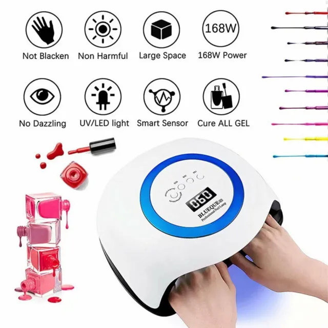 220W SUN Nail Lamp UV LED Light Professional Nail Polish Dryer Gel Curing AU New