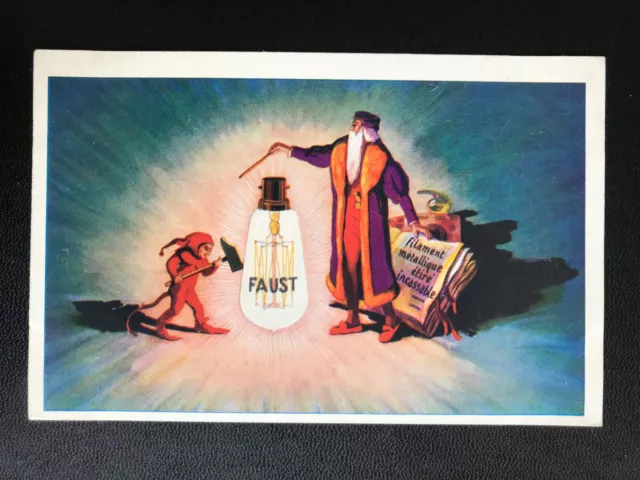 AK Litho (744) Werbung für Faust Glühbirne Lampe Zwerg um 1914