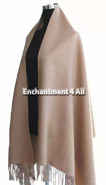 New Elegant Large 80"x 28" Camel 4-Ply 100% Pure Cashmere Women Scarf Shawl Wrap