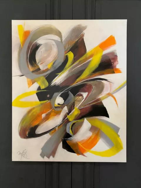 Huile sur toile composition moderne par Mabris Dans de Beaux Draps 2019 L5666