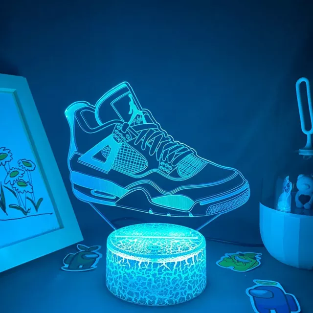 Neon Night Light 3D LED Sneakers Lamp Bedroom Table Decor Night Lights for Kids