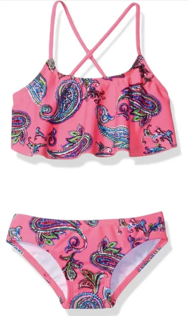 Girls' Alania Flounce Bikini Beach Sport 2 Piece Swimsuit, Pink, Size 3T