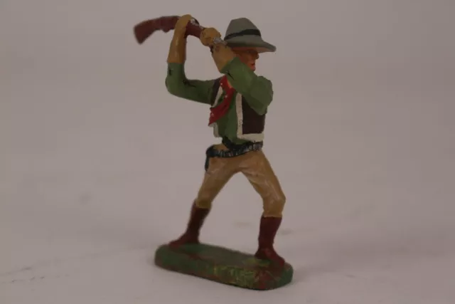 Elastolin Figur Cowboy stehend Gewehr kämpfend Western stehend Hausser original