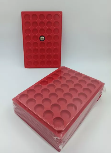 Lot 10 Box - Plateaux De Rangement En Plastique Pour Muselets 40 Cases Rondes