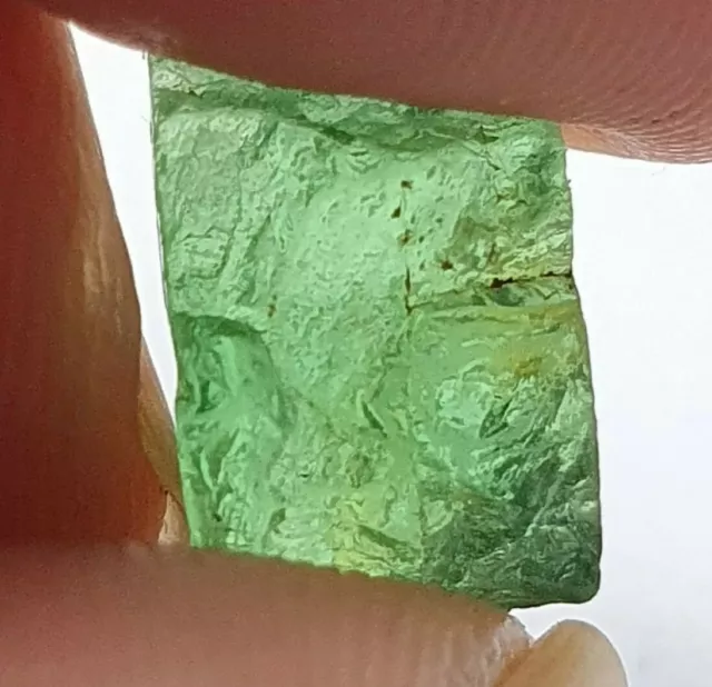 1.16 gr. Natural rough Tsavorite green Garnet 12.5x7.4x6mm. Cabochon grade.