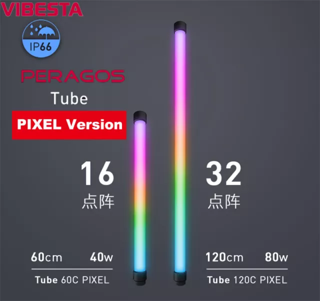 VIBESTA Peragos Tube 60c/120c PIXEL Handheld RGB LED Video Light Kit APP Control