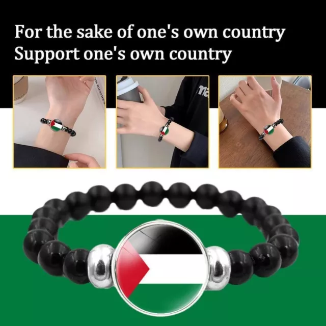 Black Bracelet Palestinian Flag Versatile Palestinian Flag Bracelet