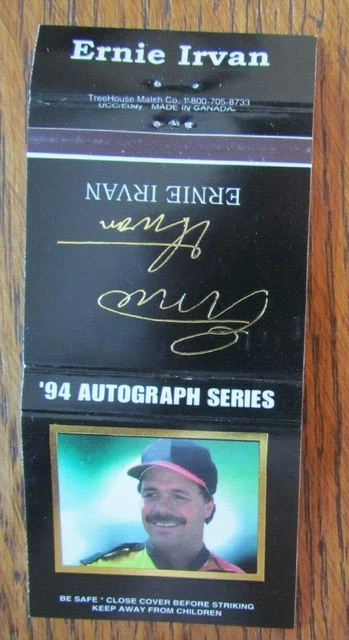 Nascar Racing Car Driver Ernie Irvan Matchbook Cover Empty 1994 Matchcover -D4