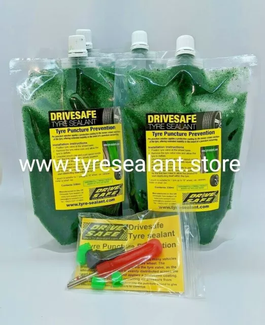 TYRE SEALANT TUBELESS CAR TYRE PUNCTURE PREVENTION  CAR PACK 4 pouches